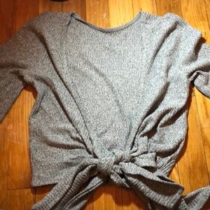 Grey, long sleeve tie shirt